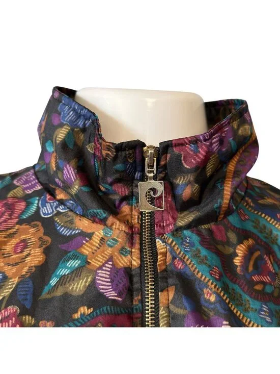 Vtg Pierre Cardin Womens Jacket Large Multicolor Paisley Elastic Hem Cuffs Zippe - Picture 5 of 16